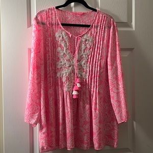 COPY - Lilly Pulitzer Embroidered Tunic- Size XL
